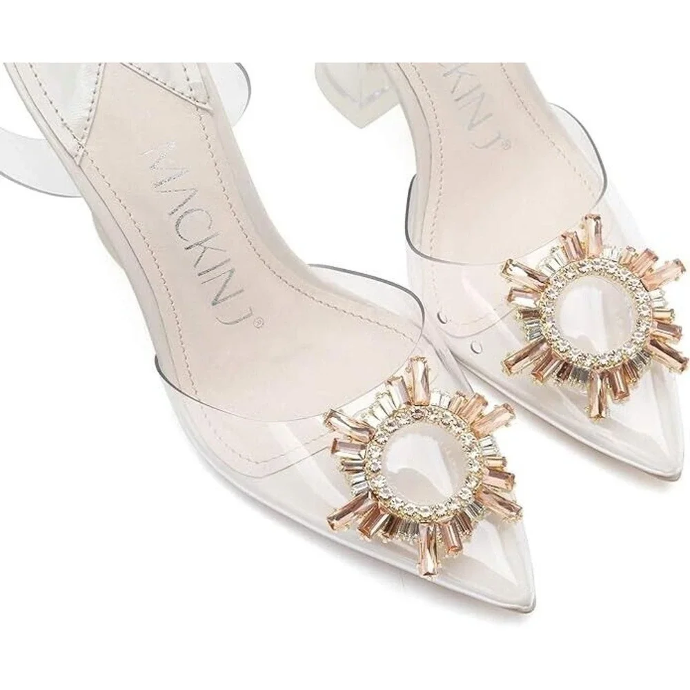 MACKIN J 188-6 Women's Dress Clear Sandal‎ - Heels - Pointed Toe - Slip On - 11
